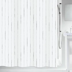 Spirella Alina Shower Curtain Grey, 180x200 cm, 100% Polyester, Anti-Mould & Antibacterial, Water-Repellent, Easy-Clean, Opaque