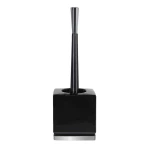 روما فرشاة تواليت مع حامل من البورسلين تصميم كلاسيكي أنيق لون أسود/فضي شعيرات متينة لعمر أطول قاعدة ثابتة إكسسوار عملي للحمام 38 × 13 × 10.5 سم من سبيريلا - سبيريلا