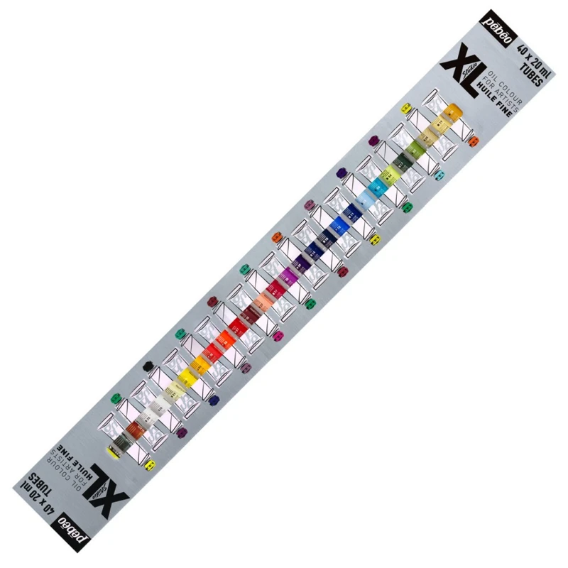 Pebeo XL Fine Oil Colour Set, 40 Tubes x 20ml, High-Quality, Vibrant Oil Paints, Excellent Lightfastness & Stability, For Canvas, Paper, Wood & More - Pebeo