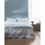 طقم غطاء لحاف كينغ من سوريل قطن رانفورس 100%، لون فيروزي، 4 قطع غطاء لحاف 240×220 سم، ملاءة مطاطية 240 من مدام كوكو×260 سم، 2 كيس وسادة، صناعة تركية - مدام كوكو