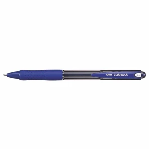 Uni-Ball Laknock Retractable Ballpoint Pen, 1.0mm Bold Tip, Blue Ink, Smooth Free Flow Writing, Comfortable Grip, Made with 70% Recycled Materials