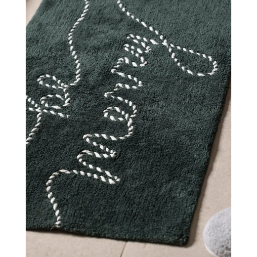 Madame COCO Espritmer Bath Mat, 50x80 cm, Green/White Soft Cotton Blend, 1800 GSM High Absorbency Bathroom Rug, Stylish & Comfortable, Imported - Madame COCO - Image 6
