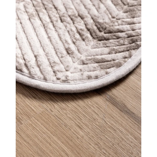 طقم دعاسات حمام إيز, قطعتان، رمادي، 50×80 + 45×50 سم، بوليستر 100%، قاعدة مانعة للانزلاق، ملمس ناعم، ارتفاع الوبر 10 مم، صناعة تركية - مدام كوكو - Image 3