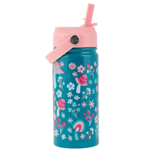 Stephen Joseph Insulated Stainless Steel Water Bottle With Handle Mushroom 414ml 3+ Years Stephen Joseph Insulated Stainless Steel Water Bottle With Handle Mushroom 414ml 3+ Years