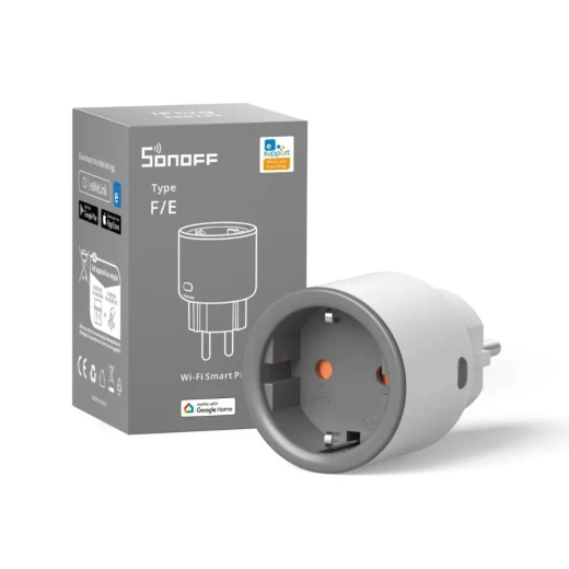 قابس ذكي S60 WiFi مع مراقبة استهلاك الطاقة، نوع F (S60TPF) ,يدعم 16A، 4000W، تحكم عن بُعد، تتبع استهلاك الطاقة، حدود الطاقة المخصصة، مؤقتات – تحكم عبر التطبيق لأتمتة المنزل الذكي