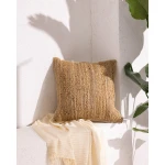 غطاء وسادة لوفر الطبيعي مقاس 50×50 سم، مزيج 50% قطن و50% جوت، غطاء وسادة مربع ناعم وأنيق من مدام كوكو - مدام كوكو