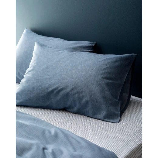 طقم مفارش سرير كينج, لون أزرق داكن, 65٪ قطن و35٪ بوليستر , غطاء لحاف 240×220 سم، شرشف 240×260 سم، 2 كيس وسادة, صناعة تركية من مدام كوكو - مدام كوكو - Image 2