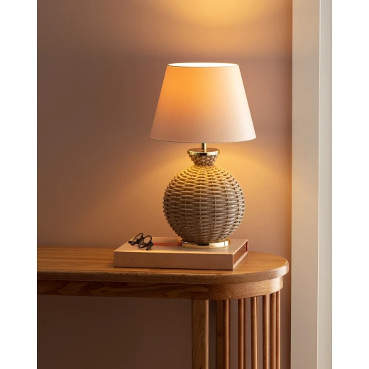 مصباح طاولة روزييه, لون طبيعي، مادة بلاستيك، مقاس 30 ×30×52 سم، تصميم حديث مع سلك أسود, صناعة تركية من مدام كوكو مصباح طاولة روزييه, لون طبيعي، مادة بلاستيك، مقاس 30 ×30×52 سم، تصميم حديث مع سلك أسود, صناعة تركية من مدام كوكو