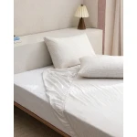 طقم شرشف سفلي مفرد 100×200 سم، 100% قطن رانفورس، لون أنثراسايت، يشمل غطاء وسادة, ناعم، قابل للتنفس، تصميم مطاطي من مدام كوكو - مدام كوكو