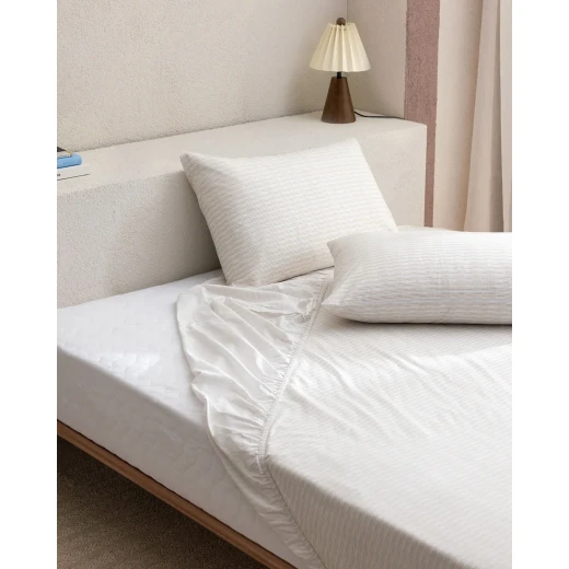 طقم شرشف سفلي مفرد 100×200 سم، 100% قطن رانفورس، لون أنثراسايت، يشمل غطاء وسادة, ناعم، قابل للتنفس، تصميم مطاطي من مدام كوكو طقم شرشف سفلي مفرد 100×200 سم، 100% قطن رانفورس، لون أنثراسايت، يشمل غطاء وسادة, ناعم، قابل للتنفس، تصميم مطاطي من مدام كوكو