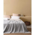 غرانيا مفرش سرير مزدوج قطن بلون أزرق تصميم عصري أنيق 80٪ قطن 20٪ بوليستر مقاس 220 × 240 سم صناعة تركية من مدام كوكو - مدام كوكو