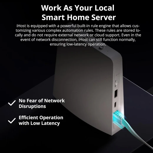 مركز من سونوف iHost للمنزل الذكي، بوابة تحكم مركزية 4G، خادم محلي خاص لأتمتة المنزل الآمنة، متوافق مع شبكات LAN وZigbee، تخزين بيانات محلي وواجهة برمجة تطبيقات مفتوحة للتخصيص (RV1126 DDR4 4GB) - سونوف - Image 3