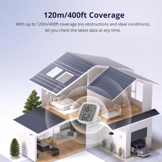 مستشعر درجة الحرارة والرطوبة الداخلي SONOFF Zigbee، مقياس حرارة ورطوبة Zigbee بشاشة LCD SNZB-02D، يعمل مع Alexa وGoogle Home للمراقبة عن بُعد وأتمتة المنزل، يتطلب محور ZigBee 3.0، عبوة من قطعة واحدة - سونوف - Image 4