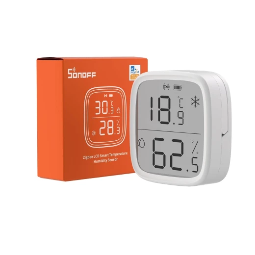 مستشعر درجة الحرارة والرطوبة الداخلي SONOFF Zigbee، مقياس حرارة ورطوبة Zigbee بشاشة LCD SNZB-02D، يعمل مع Alexa وGoogle Home للمراقبة عن بُعد وأتمتة المنزل، يتطلب محور ZigBee 3.0، عبوة من قطعة واحدة مستشعر درجة الحرارة والرطوبة الداخلي SONOFF Zigbee، مقياس حرارة ورطوبة Zigbee بشاشة LCD SNZB-02D، يعمل مع Alexa وGoogle Home للمراقبة عن بُعد وأتمتة المنزل، يتطلب محور ZigBee 3.0، عبوة من قطعة واحدة