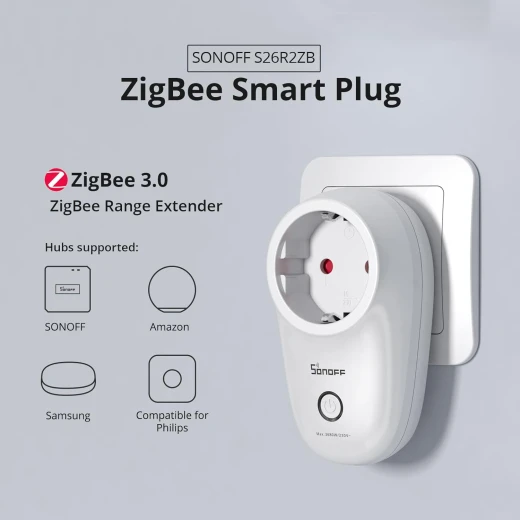 مقبس SONOFF Zigbee مع مفتاح مؤقت، مقبس ذكي S26R2 مع وضع مؤقت والتحكم الصوتي، مقبس المنزل الذكي، قابس ذكي يعمل مع Alexa/Google Home/Echo Dot وIFTTT، 16 أمبير - سونوف - Image 4