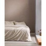 طقم غطاء لحاف فاينس حجم كينج 100% قطن رانفورس مطبوع - بيج، غطاء لحاف 240×220 سم + شرشف + 2 وسائد، صناعة تركية من مدام كوكو - مدام كوكو