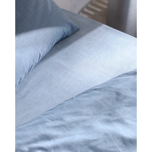 طقم غطاء لحاف أوديت فردي 100% قطن رانفورس مطبوع - أزرق داكن، غطاء لحاف 160×220 سم + شرشف بدون مطاط + وسادة من مدام كوكو - مدام كوكو - Image 3