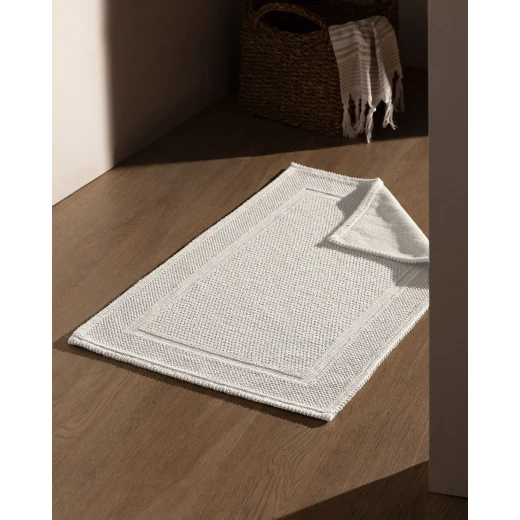 Madame COCO Barres Bath Mat, 100% Cotton, Soft and Absorbent, Ecru, 50x80 cm, 700g, Non-Slip Bathroom Rug - Madame COCO - Image 3