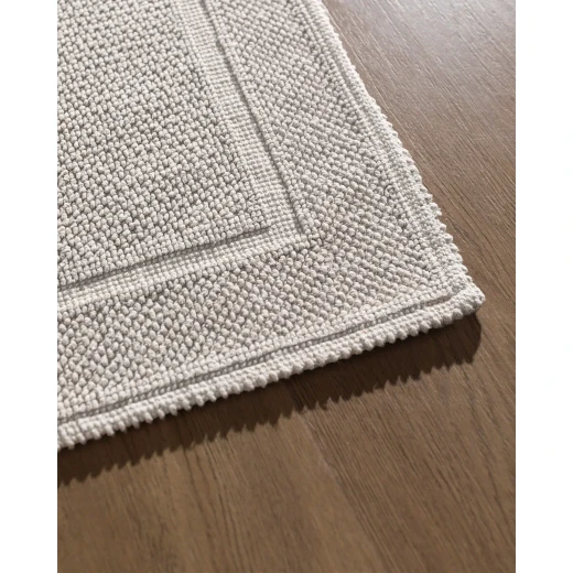 Madame COCO Barres Bath Mat, 100% Cotton, Soft and Absorbent, Ecru, 50x80 cm, 700g, Non-Slip Bathroom Rug - Madame COCO - Image 2