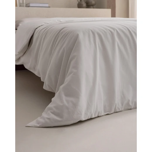 غطاء لحاف مزدوج مانون، قطن 100% رانفورس، تصميم ساده، لون حجري، ناعم ومتین، 200x220 سم، مجموعة تايمليس، صناعة تركية من مدام كوكو - مدام كوكو - Image 4