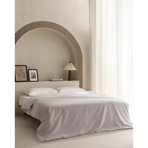 غطاء لحاف مزدوج مانون، قطن 100% رانفورس، تصميم ساده، لون حجري، ناعم ومتین، 200x220 سم، مجموعة تايمليس، صناعة تركية من مدام كوكو غطاء لحاف مزدوج مانون، قطن 100% رانفورس، تصميم ساده، لون حجري، ناعم ومتین، 200x220 سم، مجموعة تايمليس، صناعة تركية من مدام كوكو