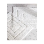 طقم دعاسات حمام لامبيز  قطعتان، 100% قطن، ناعم ويمتص الماء، لون إكرو، المقاسات: 60×100 سم و50×60 سم من مدام كوكو - مدام كوكو
