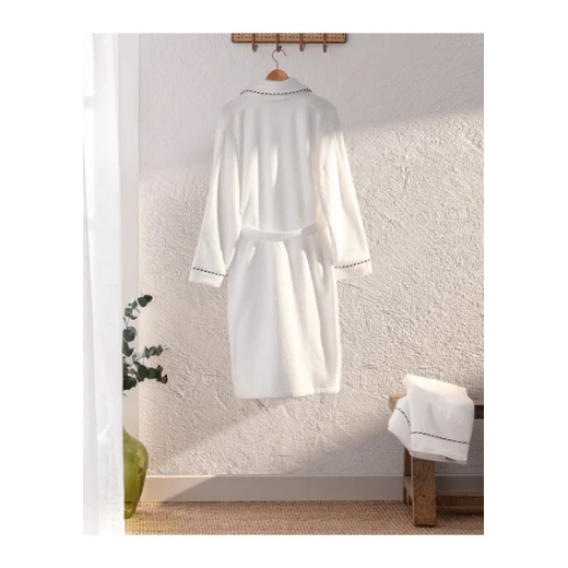 طقم روب حمام موحّد للجنسين بياقة شال جاك – مقاس L - XL من مادام كوكو - مدام كوكو - Image 5