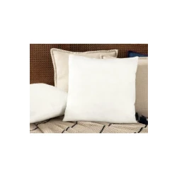 Madame COCO Dany Decorative Throw Pillow, White, 45x45 cm, Square Cushion with 100% Polyester Filling & Nonwoven Cover