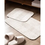 Madame COCO Eze 2-Piece Bath Mat Set, Ivory, Soft Polyester with Non-Slip Base, 50x80 cm & 45x50 cm - Madame COCO