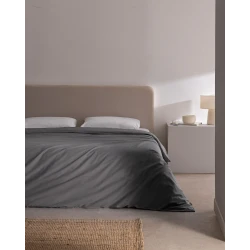 غطاء لحاف مزدوج مانون - 100% قطن رانفورس، أنثراسيت، 200x220 سم - مجموعة تايملس بجودة عالية ومريحة من مدام كوكو