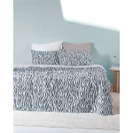 Madame Coco Saber Printed Pique Set King Size, 240x220 cm Bedspread + 240x260 cm Sheet + 2 Pillowcases (50x70 cm), Soft Carded Cotton, Elegant & Lightweight - Madame COCO