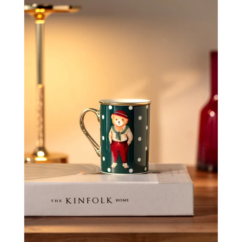 كوب جولي بير فاييت 225 مل، من بورسلان نيو بون، ملون، مثالي للشاي والقهوة، 7×10×10 سم من مدام كوكو - مدام كوكو