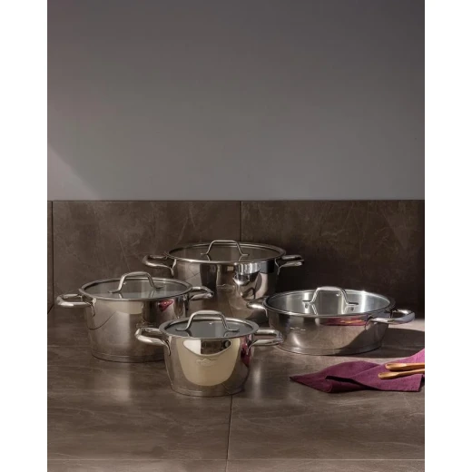 طقم أواني طهي أسترا 8 قطع (16×20×22×24 سم) من مدام كوكو
