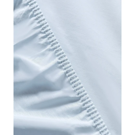 طقم شرشف سرير مزدوج إلويس أزرق فاتح قطن 100% رانفورس، شرشف 160×200 سم بزاوية مطاطية + 2 كيس وسادة 50×70 سم ناعم وقابل للتنفس من مدام كوكو - مدام كوكو - Image 3