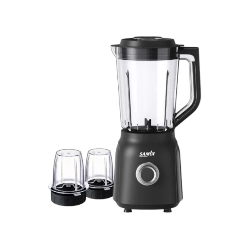 خلاط كهربائي SNKLB6030DB بقوة 500 واط مع إبريق سعة 1.5 لتر كوب مفرمة وكوب مطحنة نظام أمان وقاعدة مانعة للانزلاق من ساميكس - ساميكس