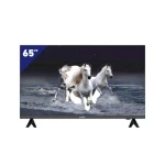 تلفزيون ذكي 65 بوصة QLED 4K أندرويد 13 مع تحكم صوتي، واي فاي وبلوتوث، تصميم بدون إطار، شاشة مقاومة للكسر، منافذ HDMI و USB و LAN من ساميكس - ساميكس