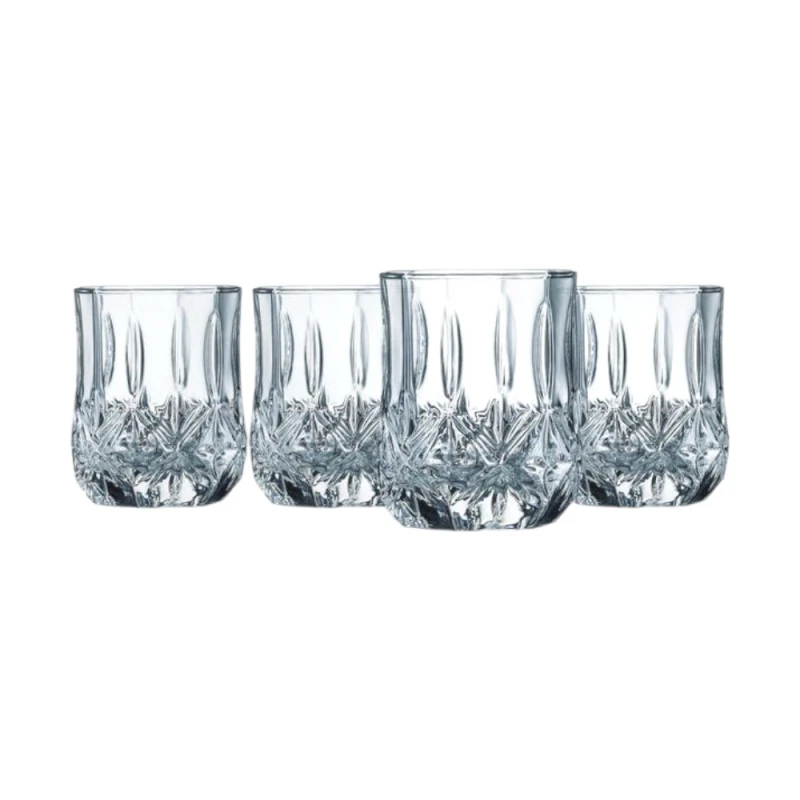طقم 6 أكواب تامبلر كلاسيكية برايتون سعة 270 مل تصميم محفور أنيق زجاج عالي الجودة للماء والعصائر آمنة لغسالة الصحون من لومينارك - لومينارك