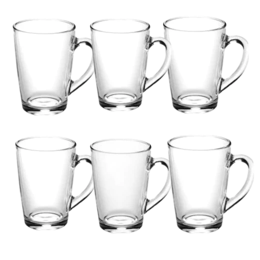 طقم كاسات زجاجية, 6 قطع, 160 مل, أكواب شفافة متينة للماء والعصائر والمشروبات الباردة, تصميم بسيط وأنيق آمنة لغسالة الصحون من لومينارك