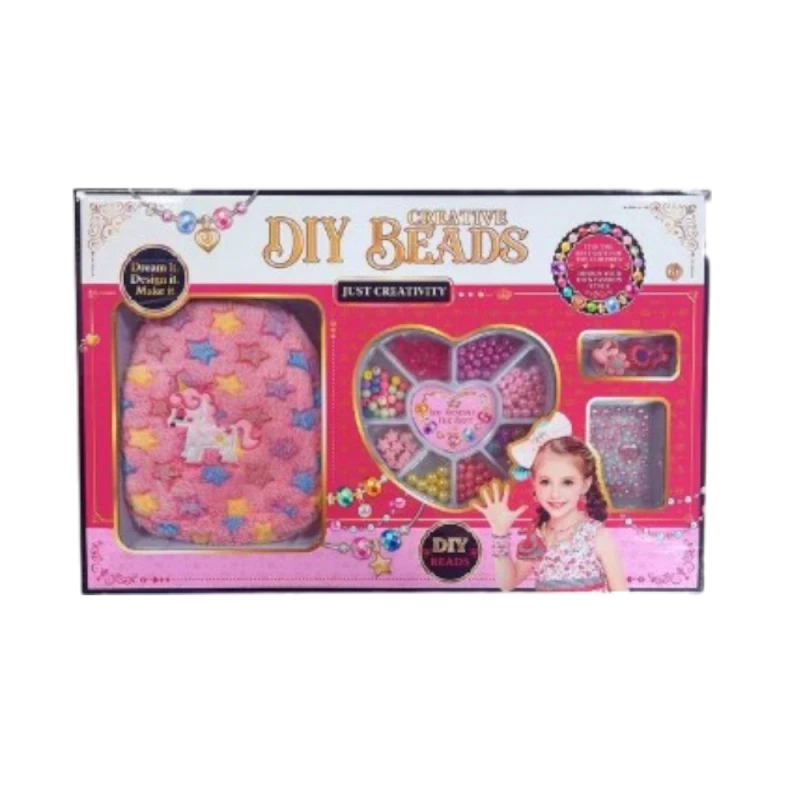 منتج أطفال مميز - Creative DIY Beads Set, Jewelry Making Kit for Kids , Make Your Own Bracelets, Necklaces & More, Fun Arts & Crafts Gift for Girls - ماي دولي