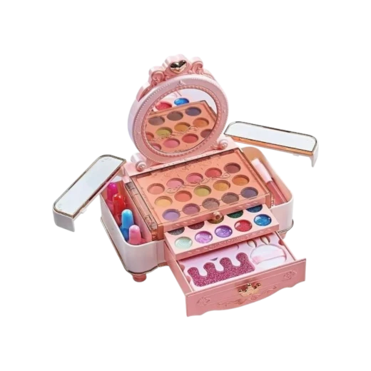 منتج أطفال مميز - Kids Makeup Kit for Girls, All-in-One Beauty Set with Mirror, Safe Non-Toxic Washable Makeup, Eyeshadows, Lipsticks, Brushes, Pretend Play Toy for Kids Ages 3+ منتج أطفال مميز - Kids Makeup Kit for Girls, All-in-One Beauty Set with Mirror, Safe Non-Toxic Washable Makeup, Eyeshadows, Lipsticks, Brushes, Pretend Play Toy for Kids Ages 3+