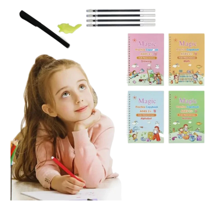 مجموعة الكتب السحرية, 4 كتب تفاعلية للأطفال بالعربية والإنجليزية, تطوير مهارات القراءة والفهم بأسلوب ممتع وتعليمي عمر 3+ سنة