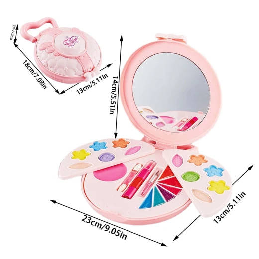 منتج أطفال مميز - Kids' Makeup Set with Mirror Portable & Safe Beauty Box for Creative Play منتج أطفال مميز - Kids' Makeup Set with Mirror Portable & Safe Beauty Box for Creative Play