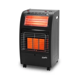 Samix Gas Heater KF-EG006, 3 Ceramic Burner Gas Heater with Electric Heating Option, Full Safety System, Dual Heating Indoor Unit (Regulator & Hose Not Included)