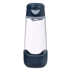 b.box 600mL Sport Spout Kids Water Bottle for School, Sports, Travel, Daycare. Leakproof, Spill Proof, Dishwasher Safe Easy Grip Triangle Shape, Durable Tritan Material BPA Free Midnight