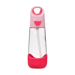 B.Box Flamingo fizz Drinking Bottle with Straw, 600ml Leak-Proof Water Bottle for Kids & Adults, Durable, Lightweight, BPA-Free, Easy to Clean & Carry, Ideal for School, Sports & Travel
