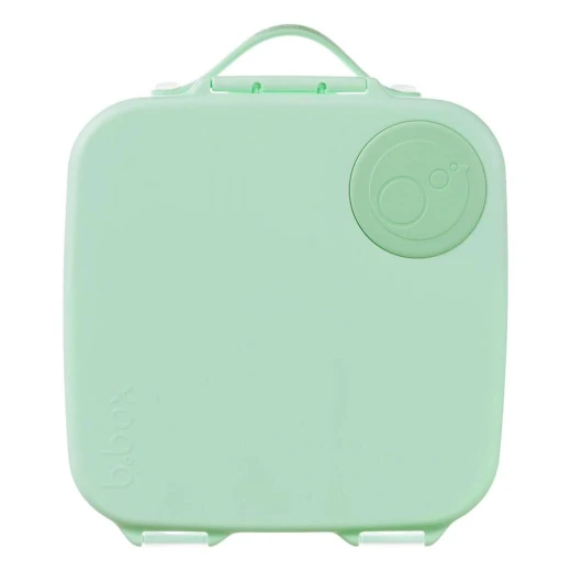 b.box Spearmint Lunchbox, Leakproof Bento Lunch Box with Gel Cooler Pack, Fits Whole Fruits & Sandwiches, Easy Open, Dishwasher Safe, For Kids 3+
