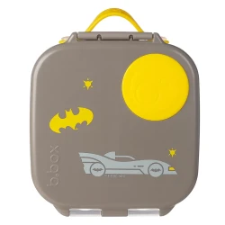 b.box Batman Lunchbox, Leakproof Bento Lunch Box with Gel Cooler Pack, Fits Whole Fruits & Sandwiches, Easy Open, Dishwasher Safe, For Kids 3+