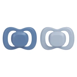 b.box Silicone Pacifiers 0–6 Months, 2-Pack with Protective Cover, Ocean/sky, Orthodontic, Antimicrobial, BPA-Free, For Breastfed Babies