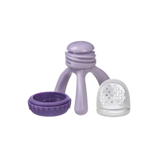 b.box Silicone Baby Fruit Feeder & Teether, Self-Feeding Fresh Food Feeder for Infants 4m+, Soft Safe Non-Toxic Silicone, Unique Tripod Design (Peony) - B.Box - Image 3