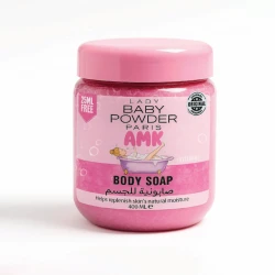 AMK Lady Baby Powder Paris Body Soap, 400ml, Hypoallergenic Aromatherapy Cleanser with Mineral-Rich Essential Oils